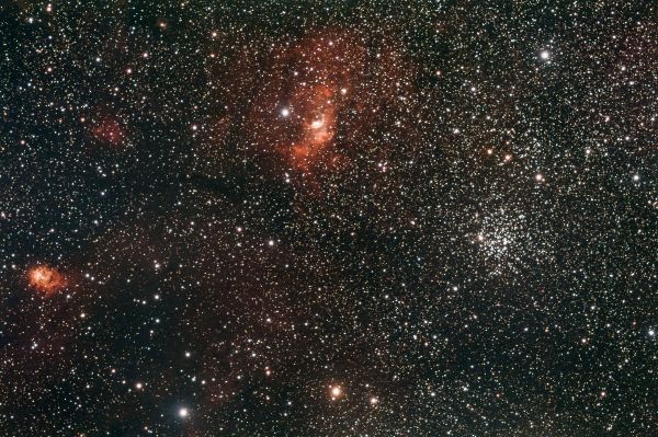 Bubble Nebula (NGC 7635), Northern Lagoon, and Cassiopeia's Cluster (M 52) - Astrophotography