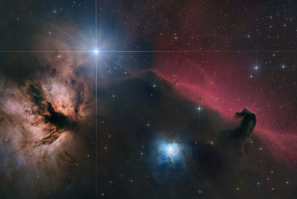 Flame Nebula NGC 2024, Horsehead Nebula IC 434 - Astrophotography