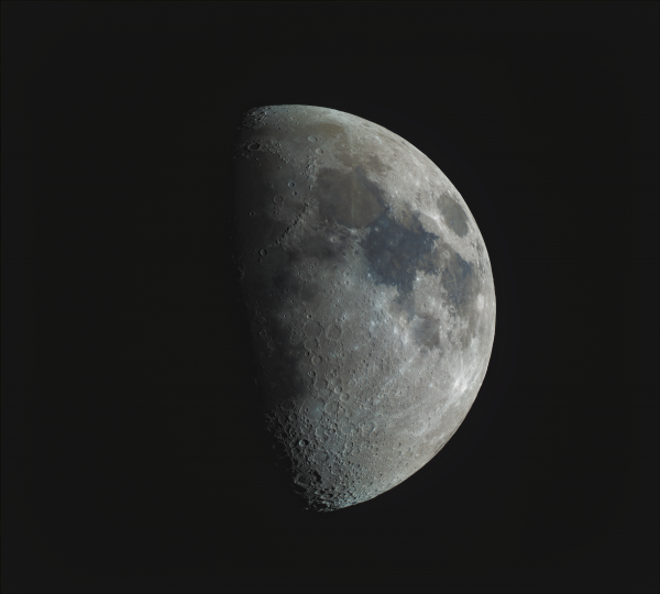 Moon on March 22, 2021. Illumination 62.1% - Astrophotography