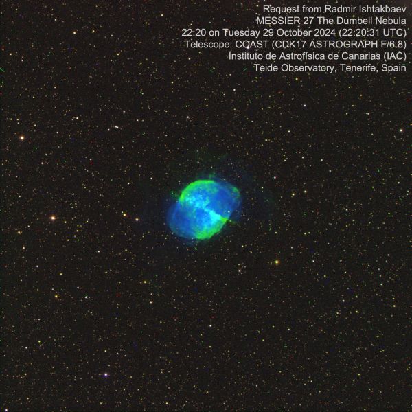MESSIER 27 - The Dumbell Nebula - Astrophotography