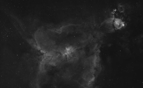 Heart and Soul Nebulae, hydrogen - Astrophotography