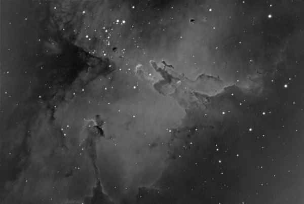 M16/Pillars, H-alpha + Topaz AI sharpen - Astrophotography