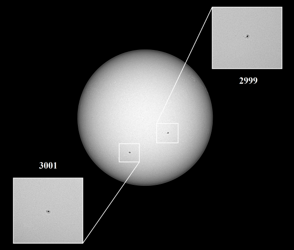 Sun 01.05.22: sunspot groups No. 2999 and 3001 - Astrophotography