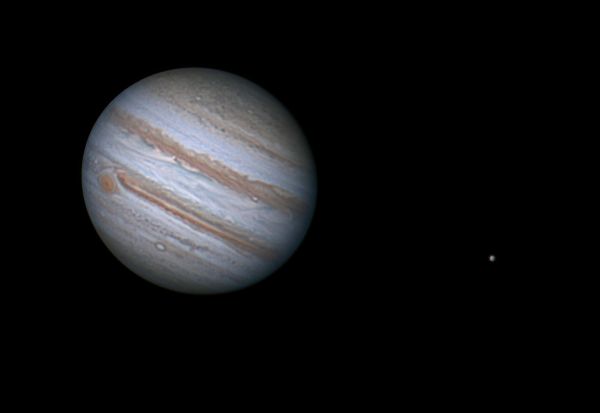 Jupiter and Europa 10.09.2023 01:34 MSK - Astrophotography