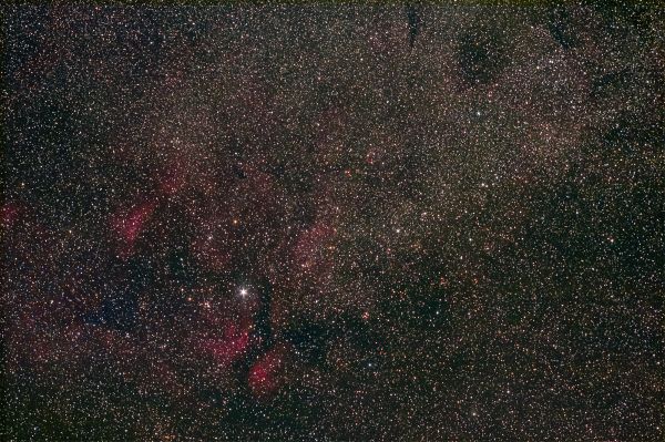 The star Sadr and its nebulous surroundings in the constellation Cygnus - Astrophotography