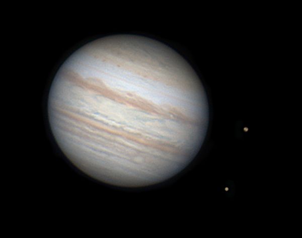 Jupiter, Io entering the shadow, and Europa. September 10, 2022, 22:16 MSK - Astrophotography