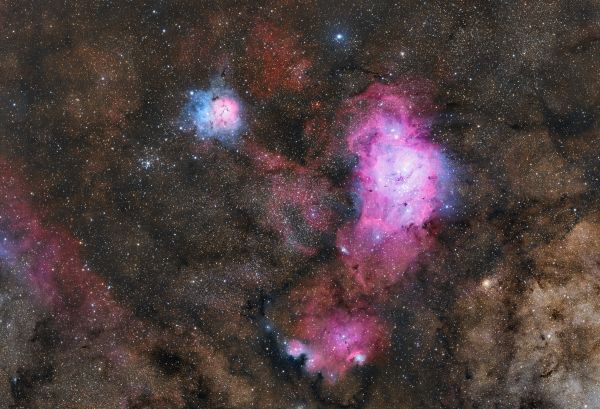 M8 & M20 (RGB+Ha+OIII) - Astrophotography