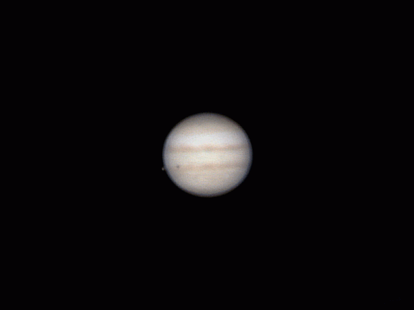 Animation of Io's shadow on Jupiter - Astrophotography
