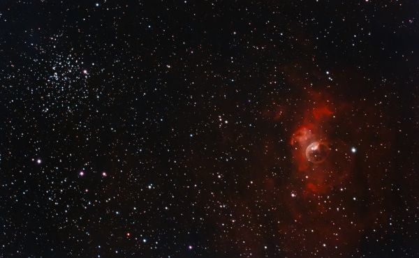 The Bubble Nebula NGC 7635 and M52 - Astrophotography