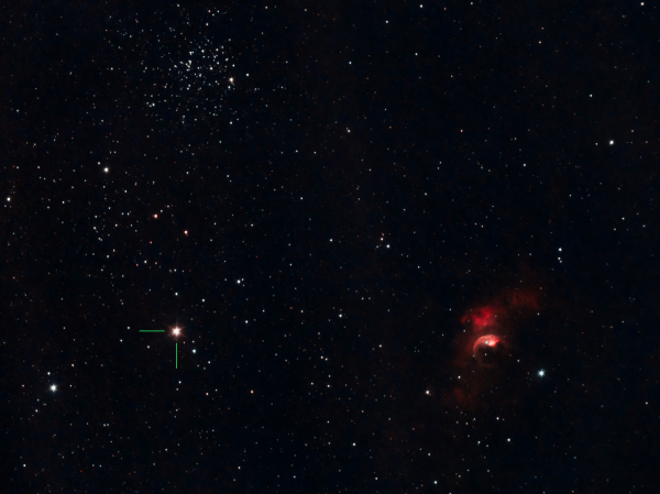 The Bubble Nebula and Nova Cassiopeiae 2021 - Astrophotography