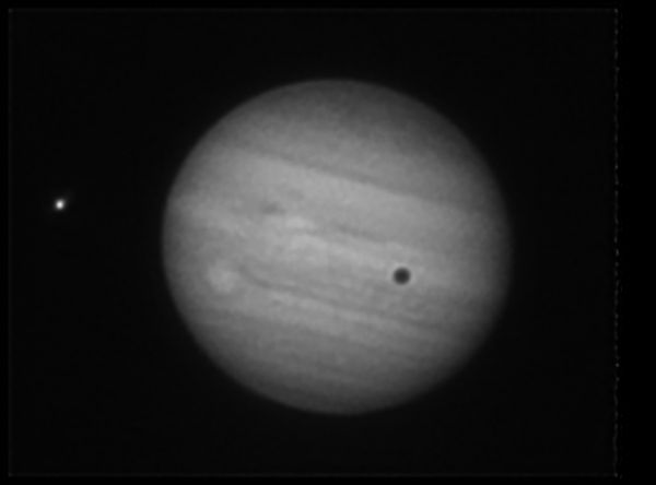 Jupiter, Ganymede, and shadow on 11.07.2021 in IR 850nm - Astrophotography