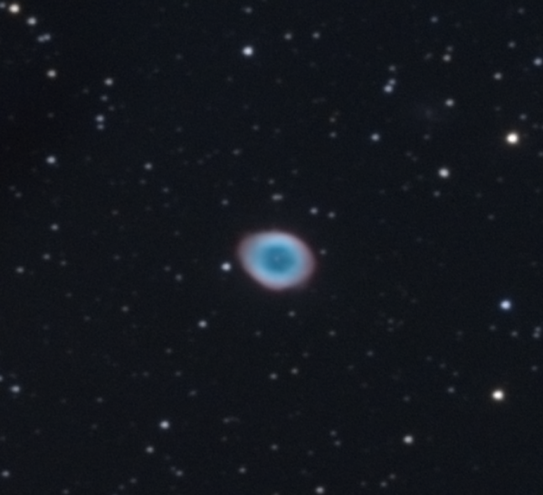 The Ring Nebula and galaxy IC 1296 - Astrophotography