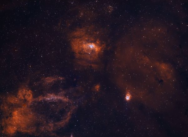 Cosmic plankton - a squiggly thing, a bubble, and a claw. - Astrophotography