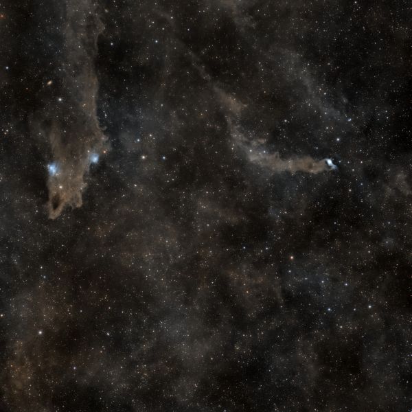 LdN 1235 - The Dark Shark nebula, vdB 152 - The Wolf's Cave Nebula - Astrophotography