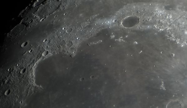 Moon with enhanced color saturation: Mare Imbrium, Sinus Iridum. - Astrophotography