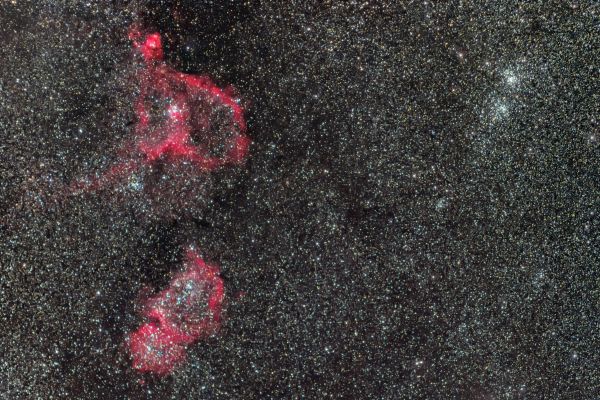 The Soul and Heart Nebulae and the Double Cluster h and χ Persei - Astrophotography