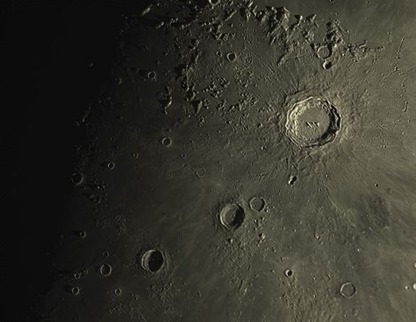 Carpathian Mountains, Craters Copernicus, Reinhold, Lansberg - Astrophotography