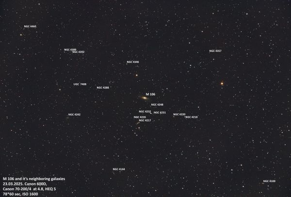 M106 and it's neighborins galaxies (annotated) - Astrophotography