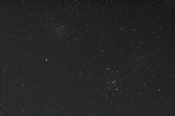 Open clusters M46 and M47 in the constellation Puppis and planetary nebula NGC 2438 - Astrophotography