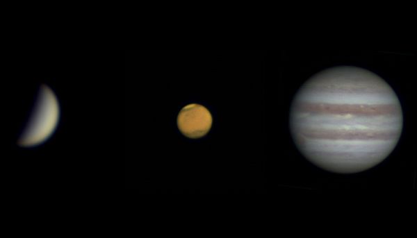 Venus, Mars, Jupiter in Celestron 8