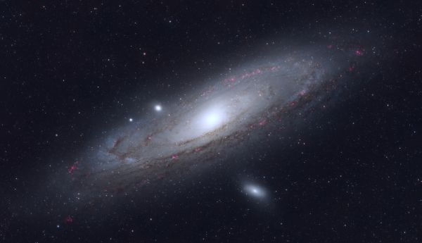 M31 (highlighting regions with Ha, processing with subtraction (Ha - R)) - Astrophotography