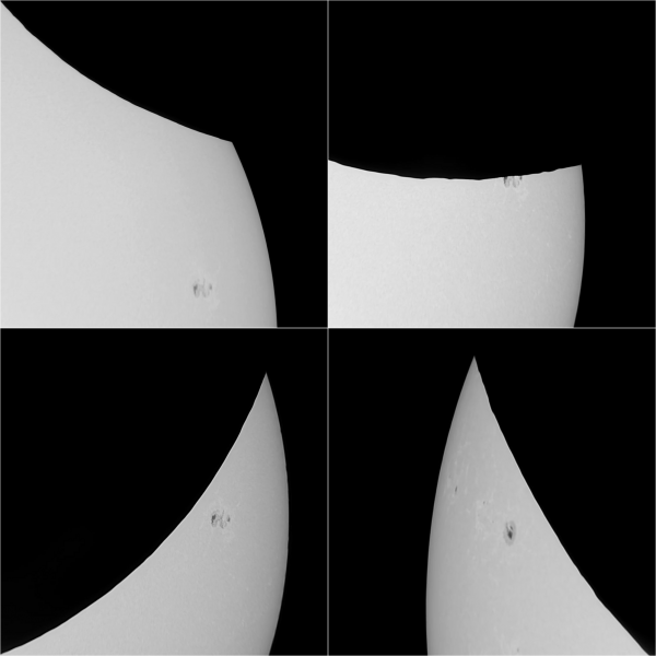 Fragments of the Sun during the eclipse. Close-up. - Astrophotography