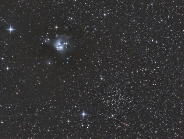 A little gem in Cepheus: NGC7129 with NGC7142 in RGB - Astrophotography