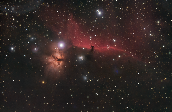The Flame Nebula (NGC 2024) and the Horsehead Nebula (IC 434, Barnard 33) - Astrophotography
