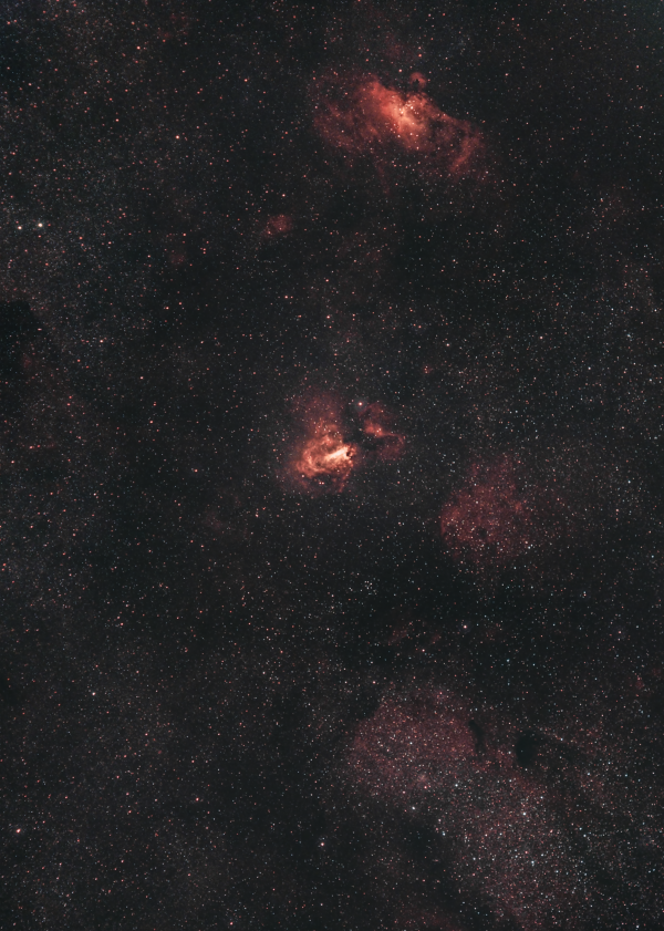 Nebulae M16 and M17 (NGC 6596, M24, NGC 6605, IC 4701) - Astrophotography