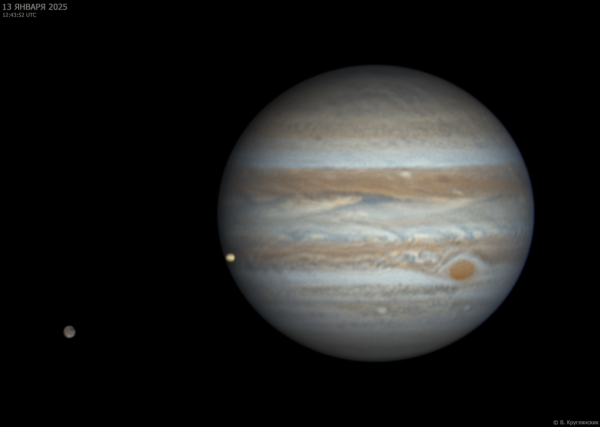 Jupiter, Io, Ganymede. - Astrophotography