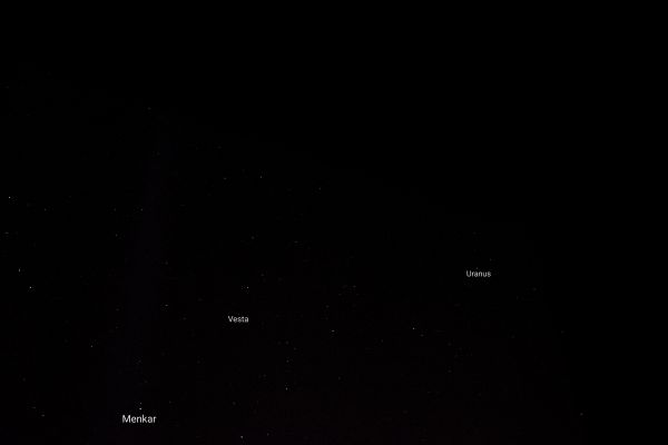 Constellation Cetus, Uranus, asteroid Vesta, and many other stars. - Astrophotography
