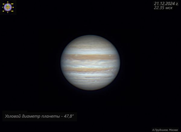 Sunset of the Red Spot on December 21, 2024. - Astrophotography