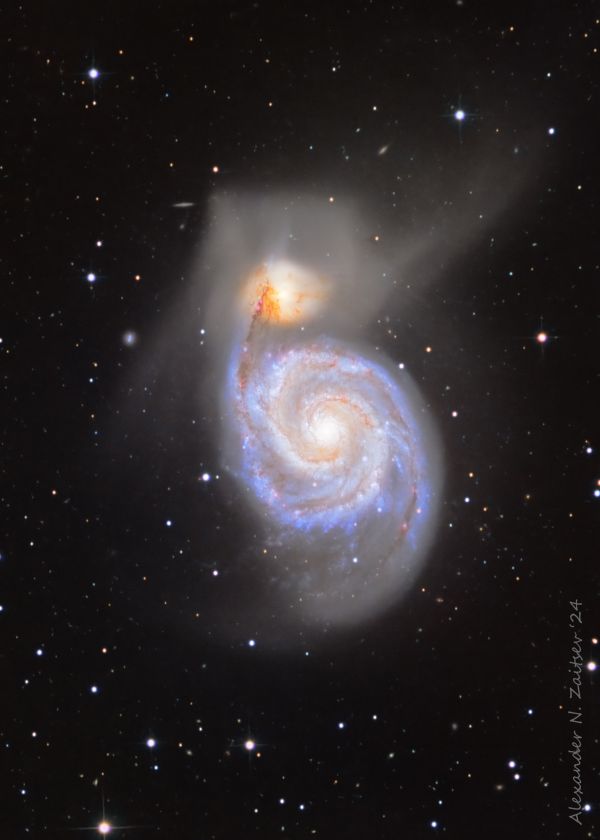 M51 in LRGB (crop) - Astrophotography