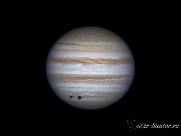 Jupiter and shadow of Callisto, 4 january 2014 , 2:17-2:26 - Astrophotography