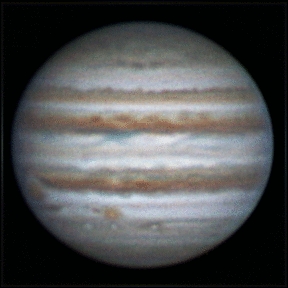Rotation of Jupiter, 1 january 2013, 22:44-23:18 - Astrophotography