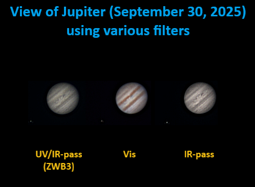 Jupiter in various filters. 09.30.25 - Astrophotography
