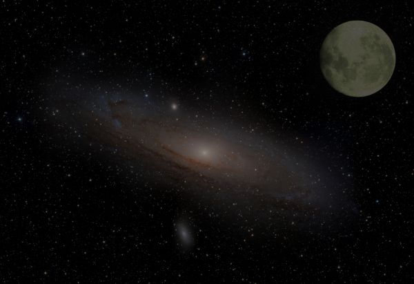 M 31 and the Moon (composite) - Astrophotography