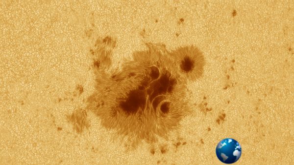 Sunspot Group 3780, central spot. - Astrophotography