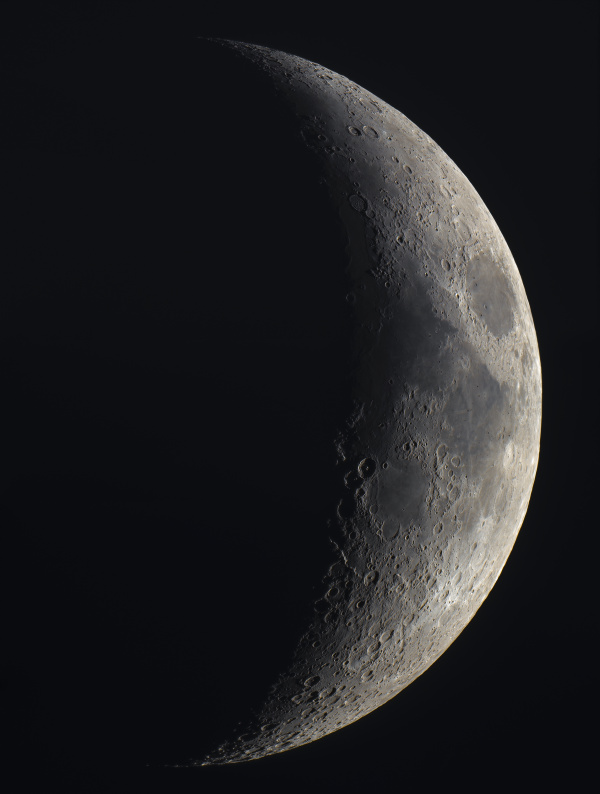 Moon, April 17, 2021. Illumination 27%. Panorama of 4 images. - Astrophotography