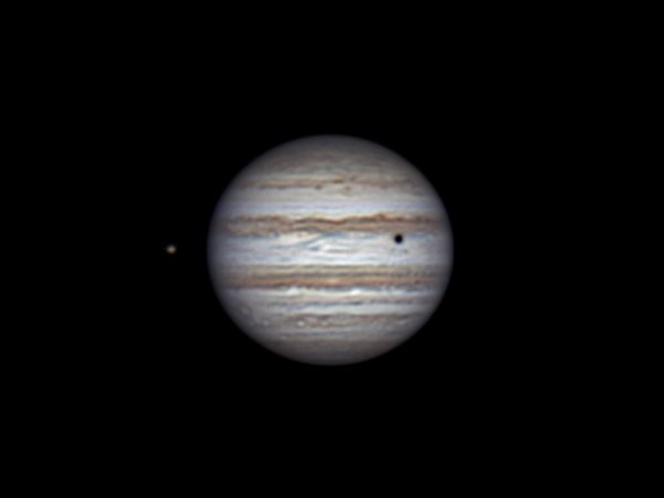 Io, Jupiter and shadow of Callisto (26 feb 2015, 21:45) - Astrophotography