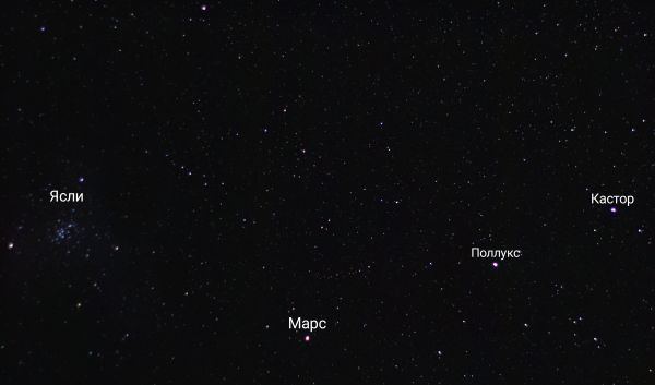 M44, Mars, Pollux, Castor - Astrophotography