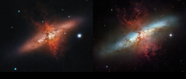 M82: 102mm Refractor vs Hubble Space Telescope - Astrophotography