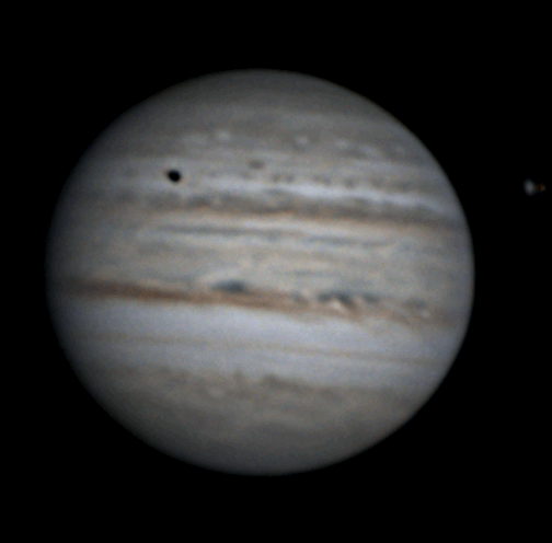 Jupiter, Europa and its shadow. July 23, 2022. 50 minutes of rotation. - Astrophotography