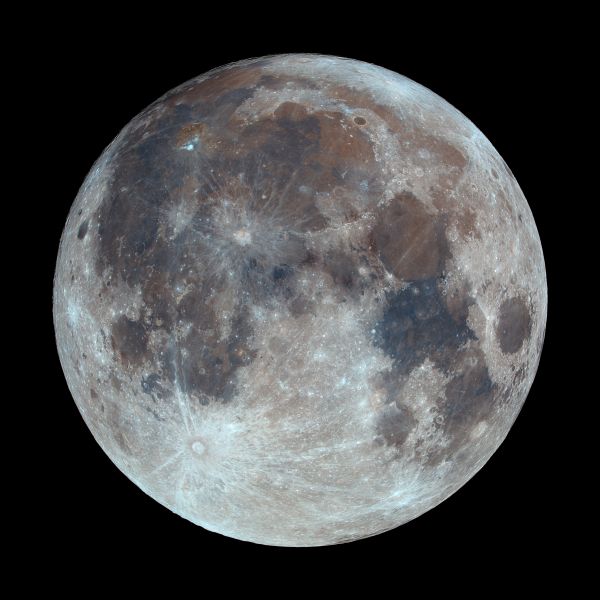 Colorful full moon (before the partial eclipse of 09.18.2024) - Astrophotography