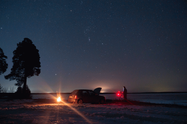 The constellation Orion is running across the sky, gif - Astrophotography