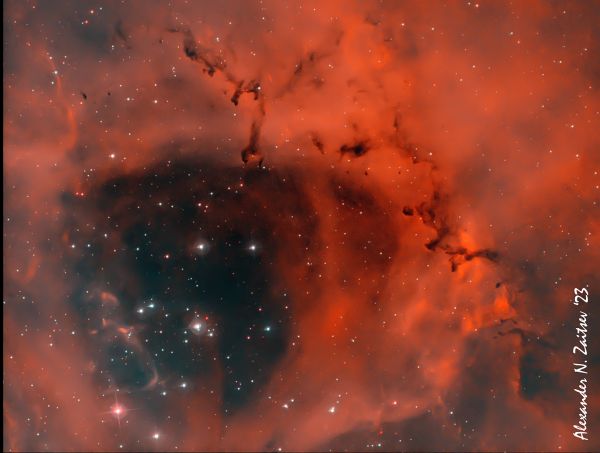 The central part of NGC2237/Sh2-275 (The Rosette Nebula) in HaOIIIOIII - Astrophotography