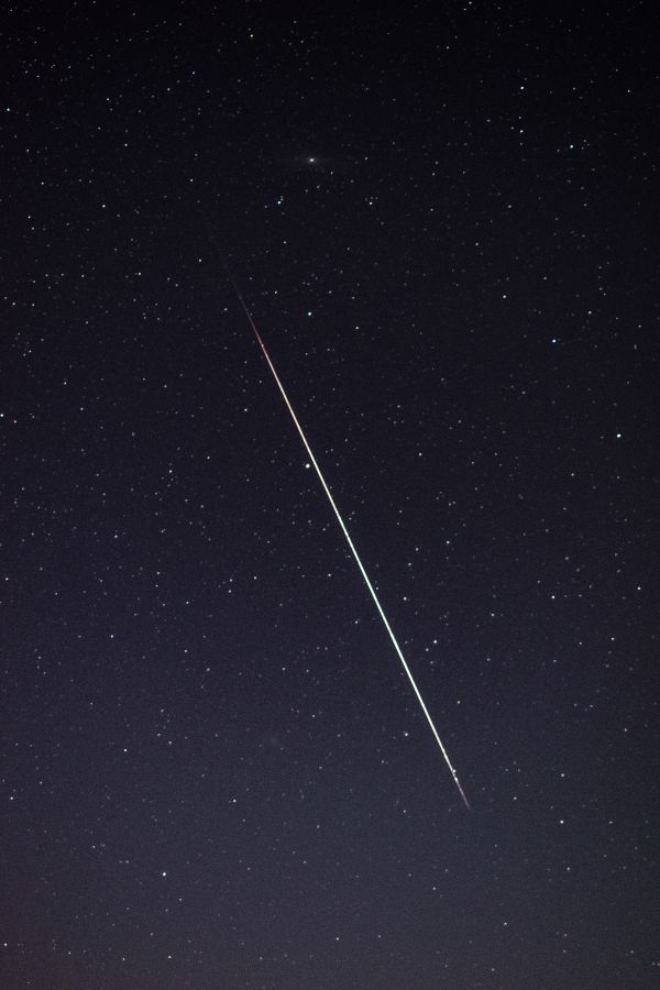 M31, M33, and a Meteor - Astrophotography