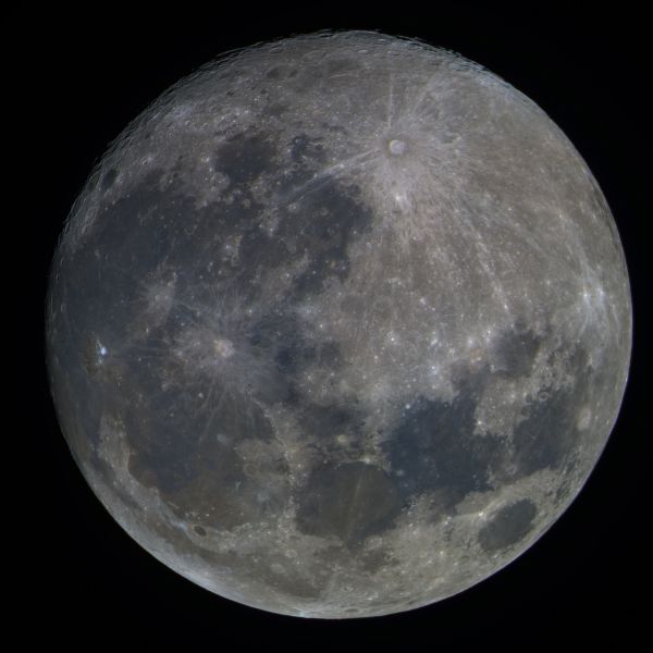 Full Moon. True color. HD and TI and TP - Astrophotography