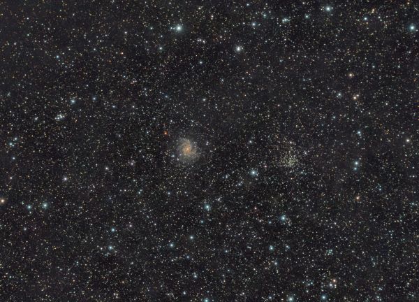 Galaxy NGC 6946 Fireworks and open cluster NGC 6939 - Astrophotography