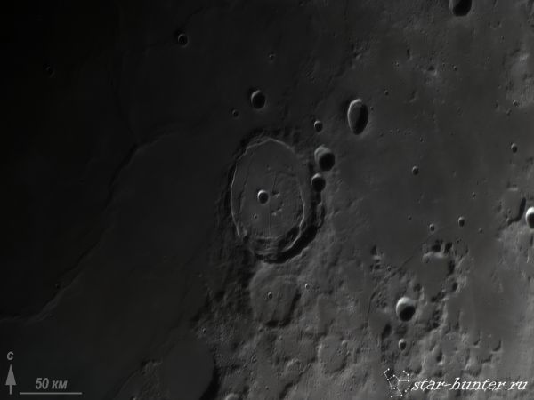 Crater Posidonius, January 15, 2016, 18:16 - Astrophotography